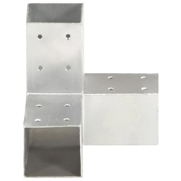 vidaXL Post Connectors 4 pcs. Y-Shaped Galvanized Metal 71 x 71 mm