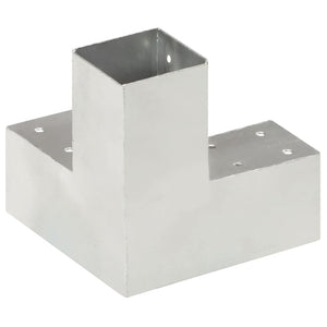 vidaXL Post Connectors 4 pcs. Y-Shaped Galvanized Metal 71 x 71 mm