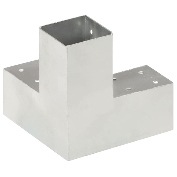 vidaXL Post Connectors 4 pcs. Y-Shaped Galvanized Metal 71 x 71 mm