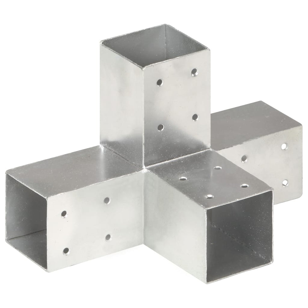 vidaXL Post Connector X-Shape Galvanized Metal 71 x 71 mm