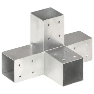 vidaXL Post Connector X-Shape Galvanized Metal 71 x 71 mm
