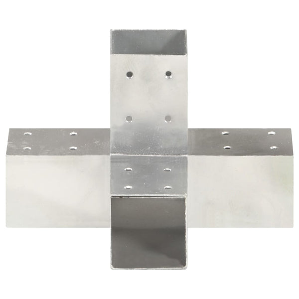 vidaXL Post Connector X-Shape Galvanized Metal 71 x 71 mm