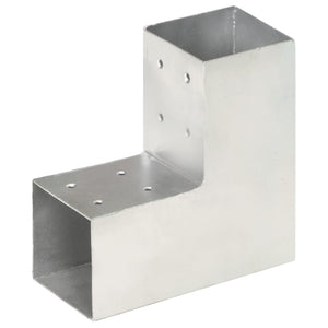 vidaXL Post Connector L-Shape Galvanized Metal 81 x 81 mm