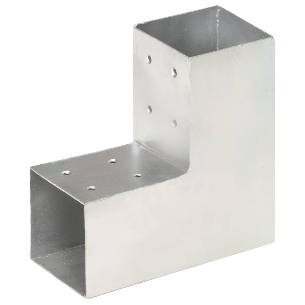 vidaXL Post Connector L-Shape Galvanized Metal 81 x 81 mm