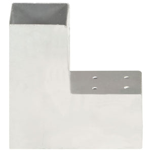 vidaXL Post Connector L-Shape Galvanized Metal 81 x 81 mm