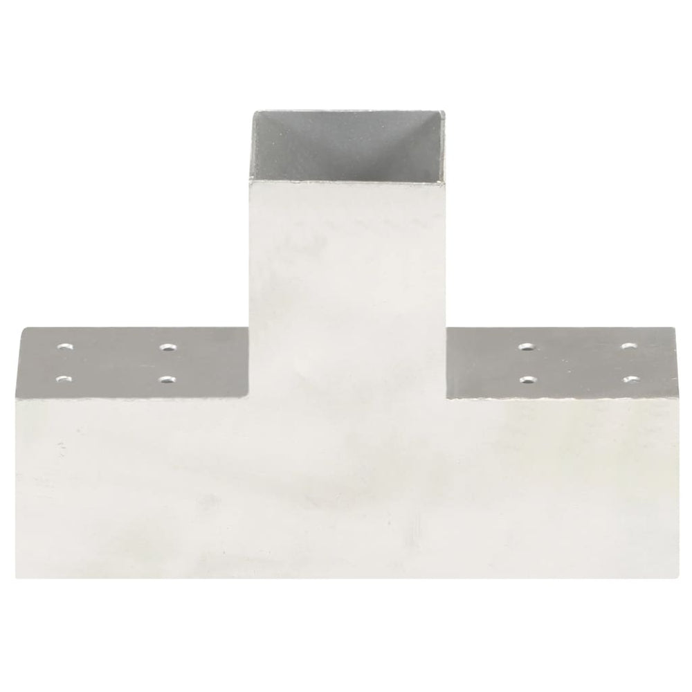 vidaXL T-Shaped Post Connector Galvanized Metal 81 x 81 mm