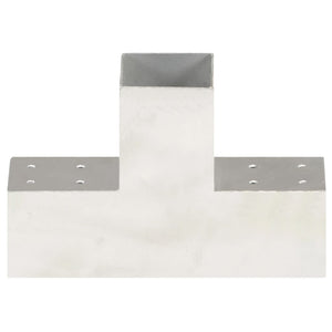 vidaXL T-Shaped Post Connector Galvanized Metal 81 x 81 mm