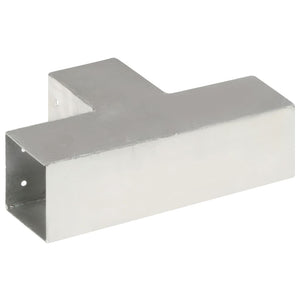 vidaXL T-Shaped Post Connector Galvanized Metal 81 x 81 mm