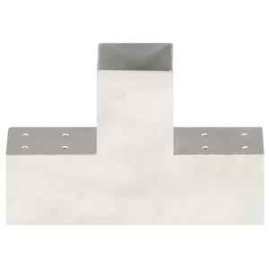 vidaXL Post Connector 4 pcs. T-Shape Galvanized Metal 81 x 81 mm