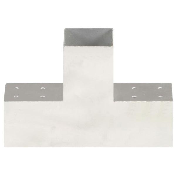 vidaXL Post Connector 4 pcs. T-Shape Galvanized Metal 81 x 81 mm