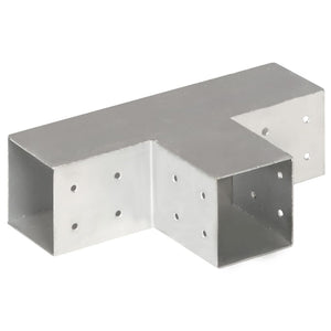 vidaXL Post Connector 4 pcs. T-Shape Galvanized Metal 81 x 81 mm