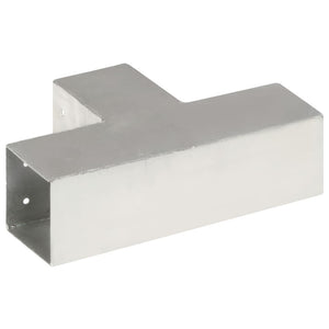 vidaXL Post Connector 4 pcs. T-Shape Galvanized Metal 81 x 81 mm
