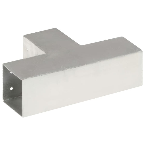 vidaXL Post Connector 4 pcs. T-Shape Galvanized Metal 81 x 81 mm