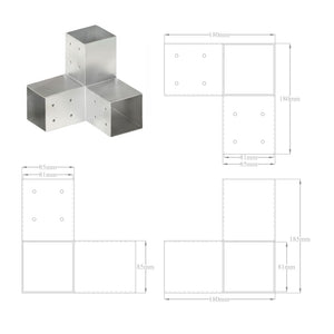 vidaXL Post Connector Y-Shape Galvanised Metal 81 x 81 mm