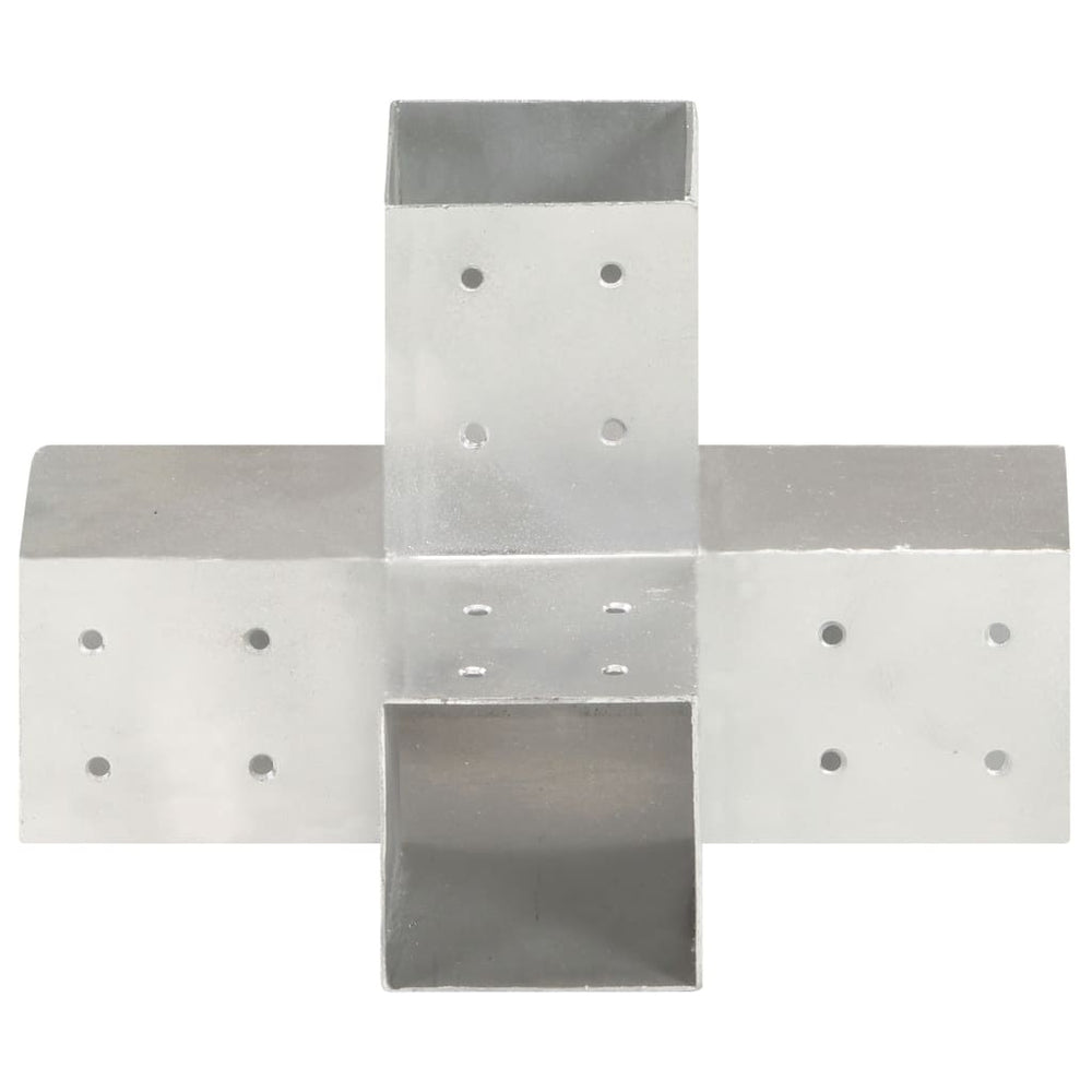 vidaXL Post Connector X-Shape Galvanized Metal 81 x 81 mm