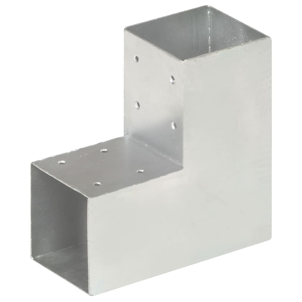 vidaXL Post Connector L-Shape Galvanised Metal 91 x 91 mm