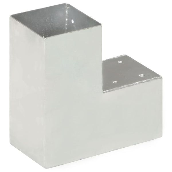vidaXL Post Connector L-Shape Galvanised Metal 91 x 91 mm