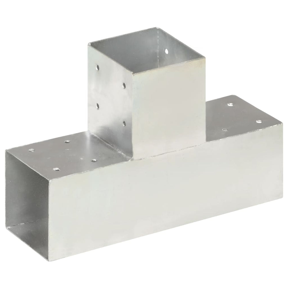 vidaXL Post Connector T-Shaped Galvanised Metal 91 x 91 mm