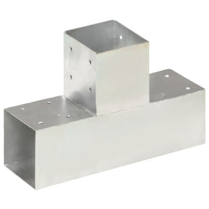 vidaXL Post Connector T-Shaped Galvanised Metal 91 x 91 mm