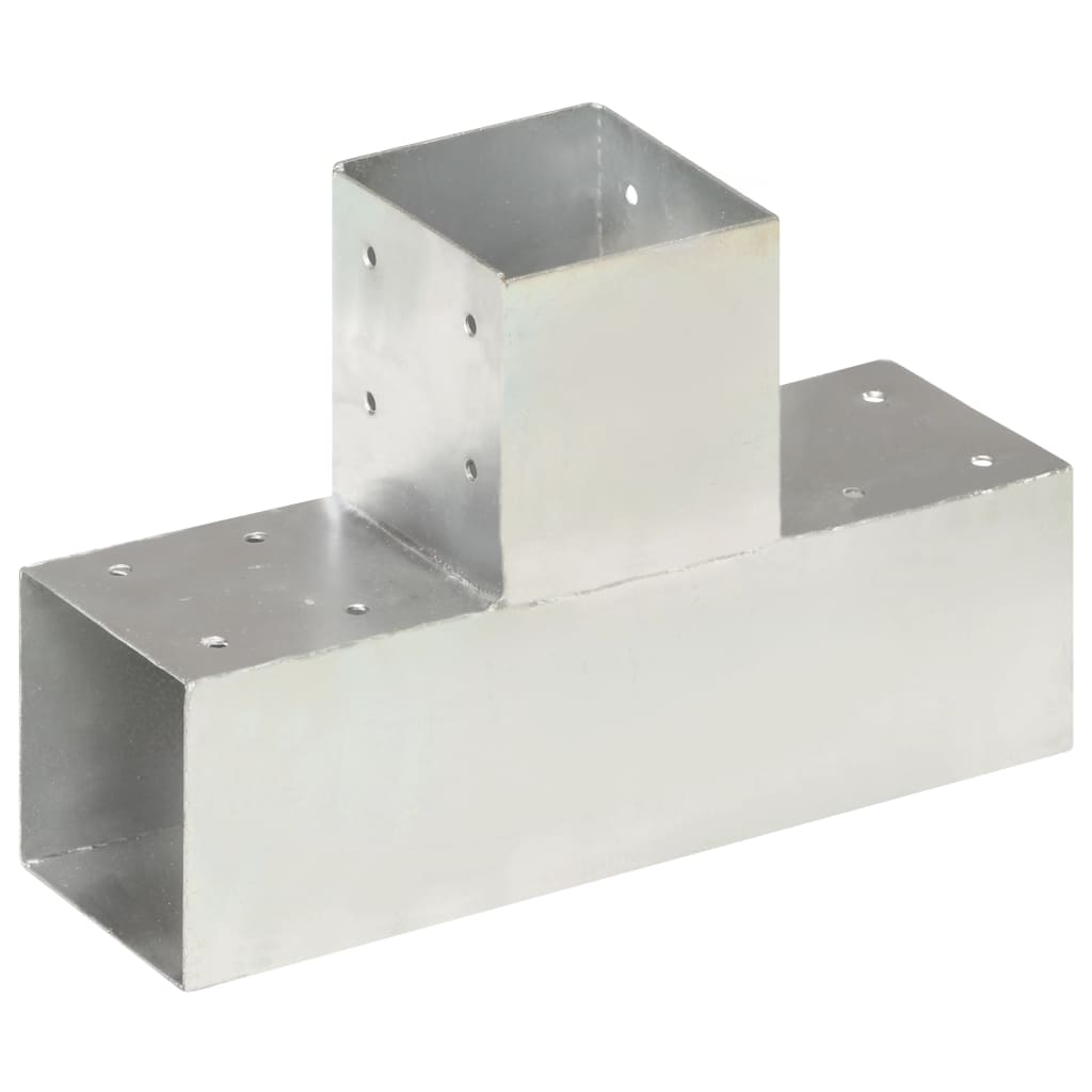 vidaXL Post Connector T-Shaped Galvanised Metal 91 x 91 mm