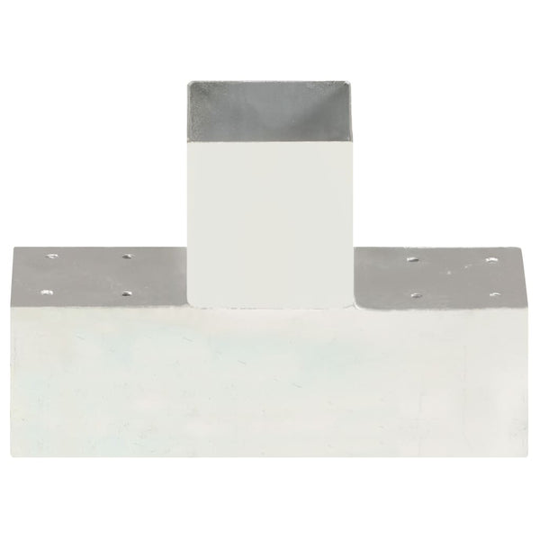vidaXL Post Connector T-Shaped Galvanised Metal 91 x 91 mm