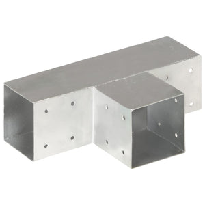 vidaXL Post Connector T-Shaped Galvanised Metal 91 x 91 mm