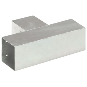 vidaXL Post Connector T-Shaped Galvanised Metal 91 x 91 mm