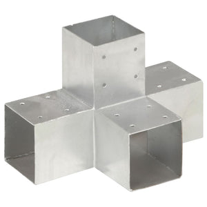 vidaXL Post Connector X-Shape Galvanized Metal 91 x 91 mm