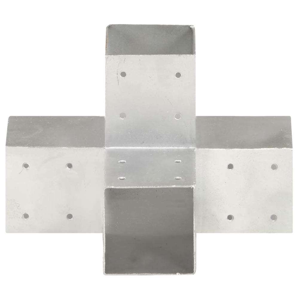 vidaXL Post Connector X-Shape Galvanized Metal 91 x 91 mm