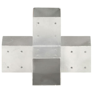 vidaXL Post Connector X-Shape Galvanized Metal 91 x 91 mm