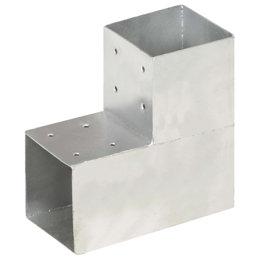 vidaXL Post Connectors 4 pcs. L-Shaped Galvanized Metal 101 x 101 mm