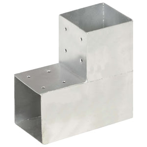 vidaXL Post Connectors 4 pcs. L-Shaped Galvanized Metal 101 x 101 mm