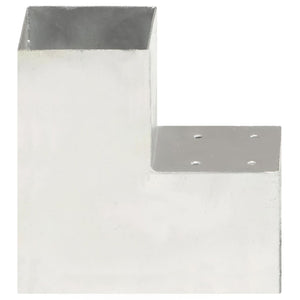 vidaXL Post Connectors 4 pcs. L-Shaped Galvanized Metal 101 x 101 mm