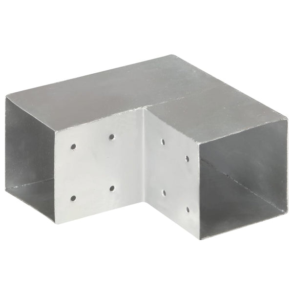 vidaXL Post Connectors 4 pcs. L-Shaped Galvanized Metal 101 x 101 mm