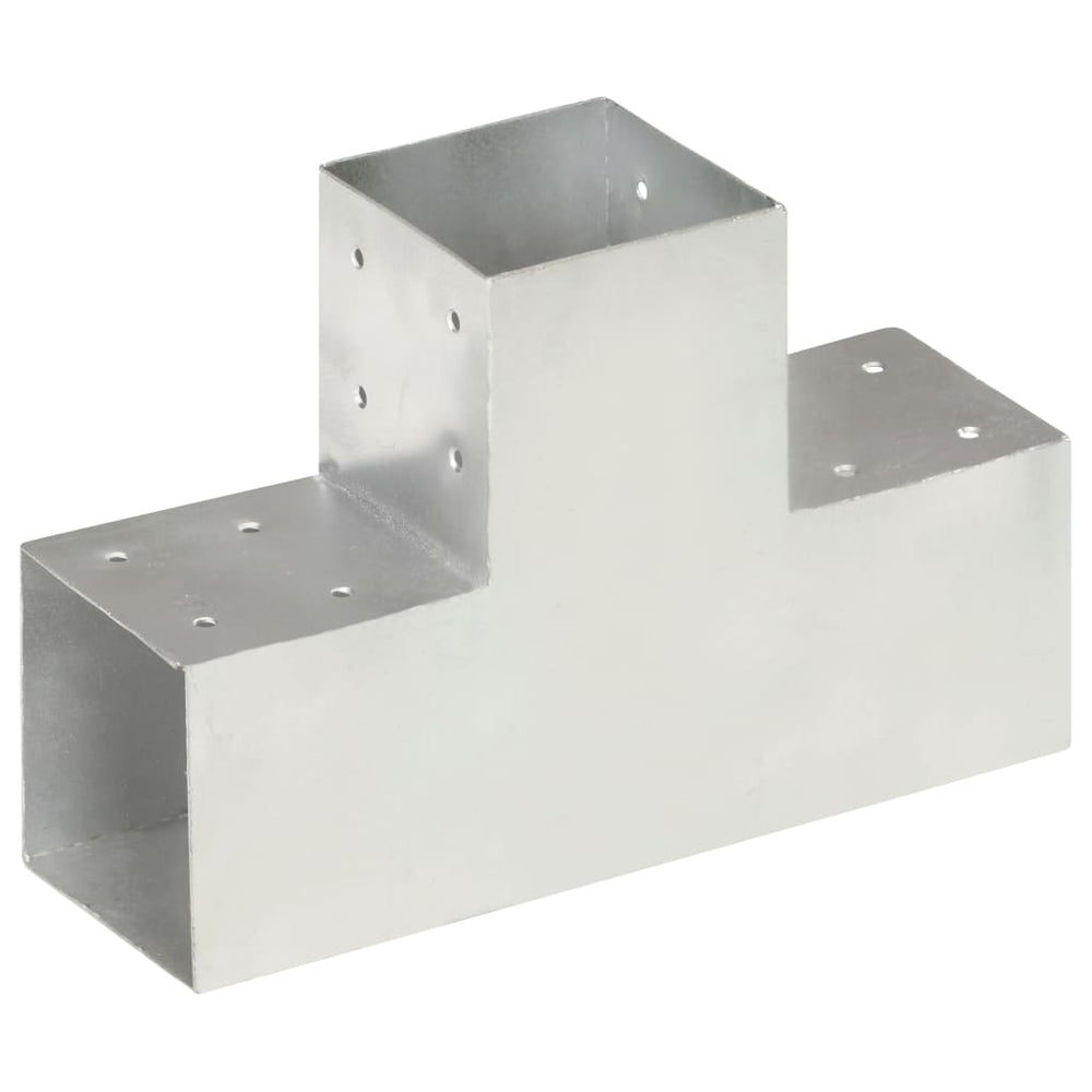 vidaXL T-Shaped Post Connector Galvanized Metal 101 x 101 mm