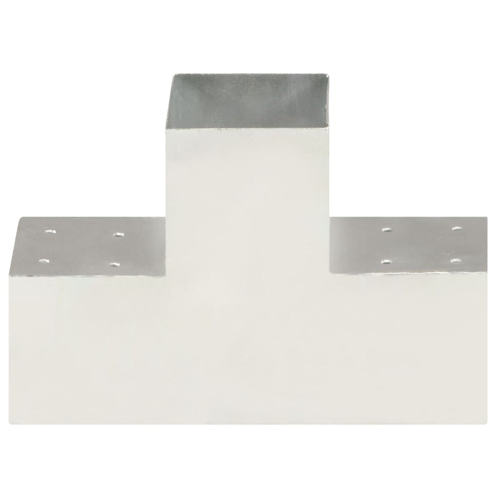 vidaXL T-Shaped Post Connector Galvanized Metal 101 x 101 mm