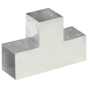 vidaXL Post Connectors 4 pcs. T-Shape Galvanized Metal 101 x 101 mm