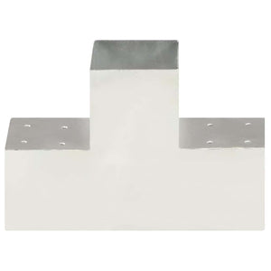 vidaXL Post Connectors 4 pcs. T-Shape Galvanized Metal 101 x 101 mm
