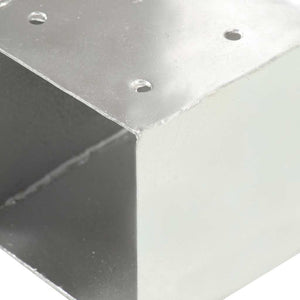 vidaXL Post Connectors 4 pcs. T-Shape Galvanized Metal 101 x 101 mm