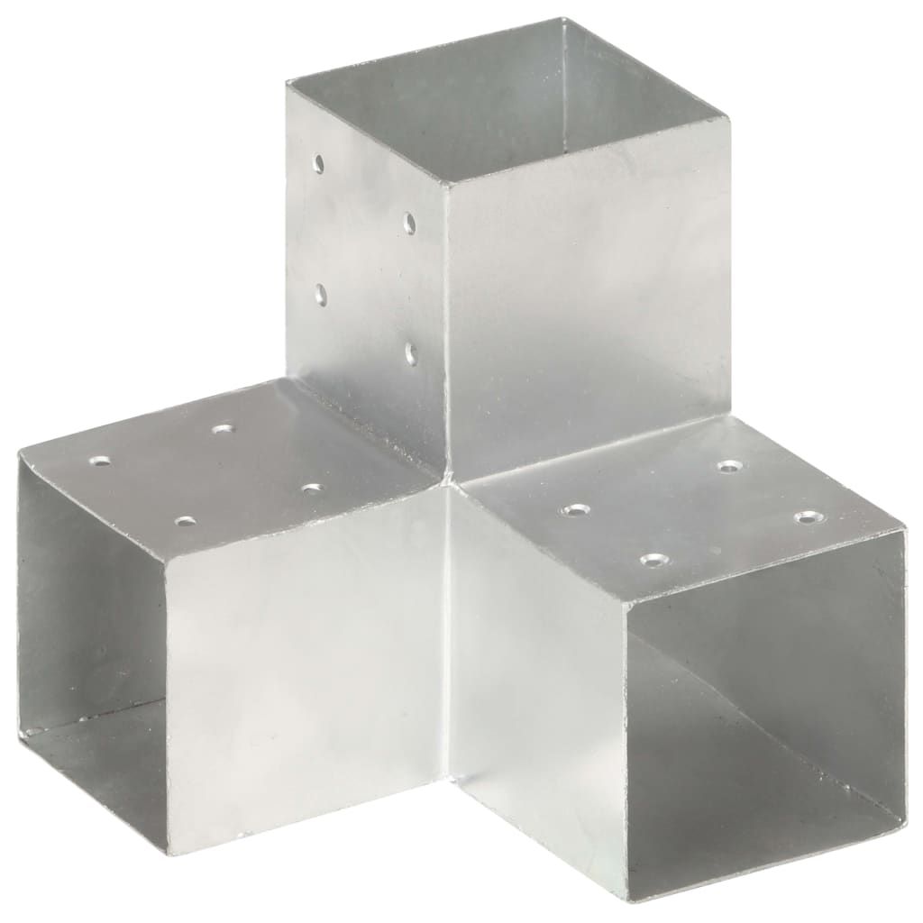 vidaXL Post Connector Y-Shape Galvanized Metal 101 x 101 mm