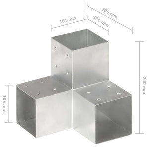 vidaXL Post Connector Y-Shape Galvanized Metal 101 x 101 mm