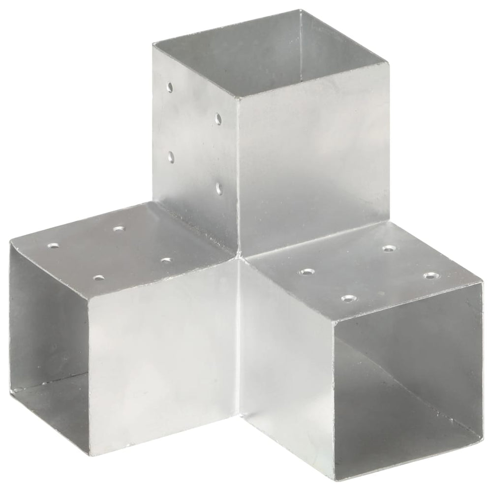 vidaXL Post Connectors 4 pcs. Y-Shaped Galvanized Metal 101 x 101 mm