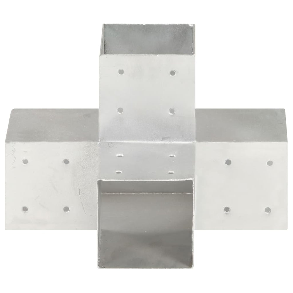 vidaXL Post Connector X-Shape Galvanised Metal 101 x 101 mm