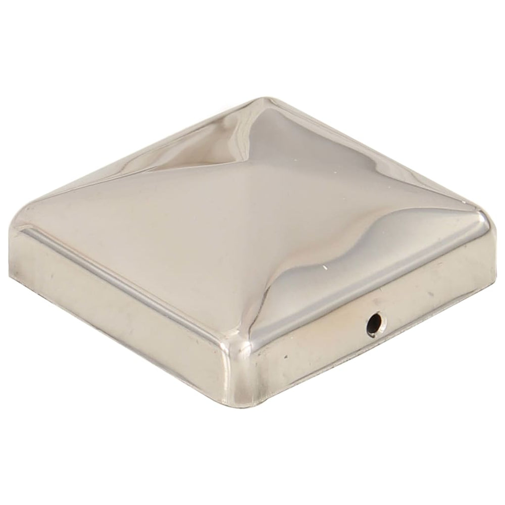 vidaXL Post Caps 6 pcs Pyramid Stainless Steel 71 x 71 mm
