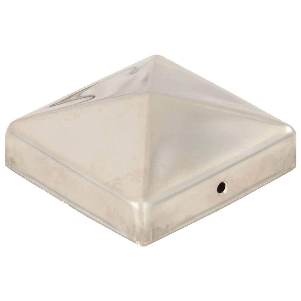 vidaXL Post Caps 6 pcs Pyramid Stainless Steel 81 x 81 mm