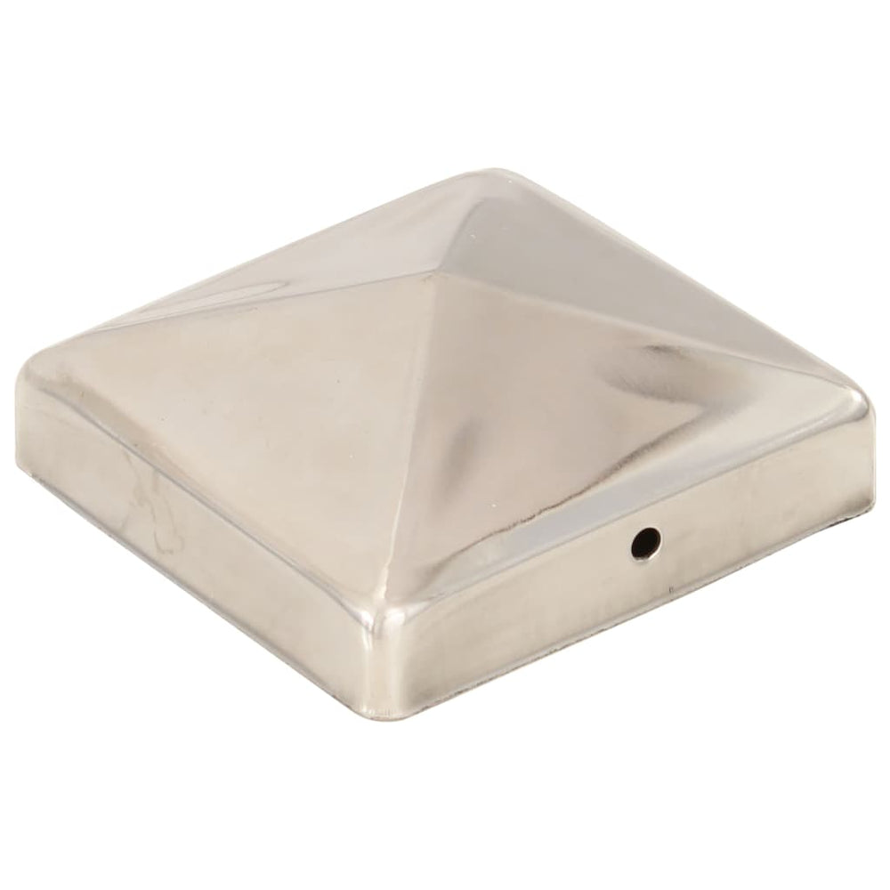 vidaXL Post Caps 6 pcs. Pyramid Stainless Steel 91 x 91 mm