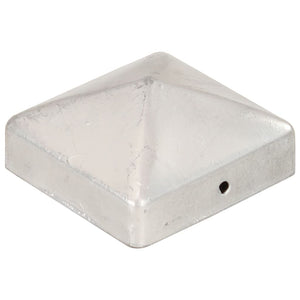 vidaXL Post Caps 6 pcs Pyramid Galvanized Metal 71 x 71 mm