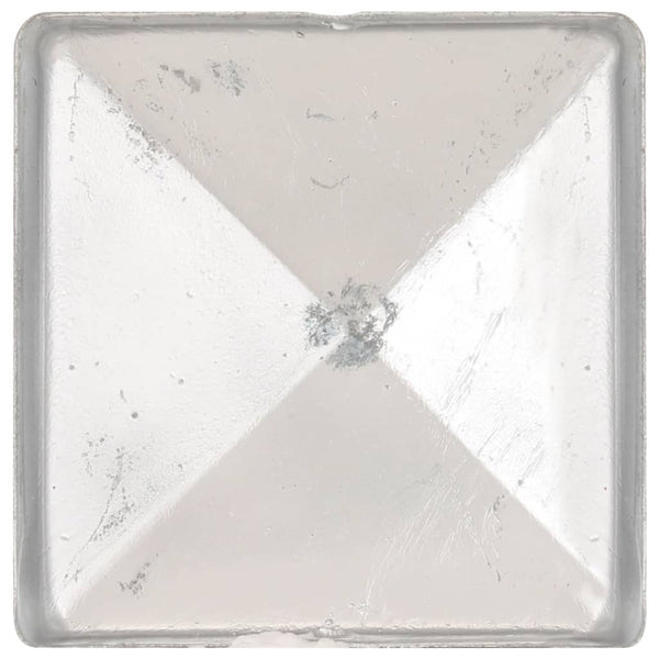 vidaXL Post Caps 6 pcs Pyramid Galvanized Metal 71 x 71 mm