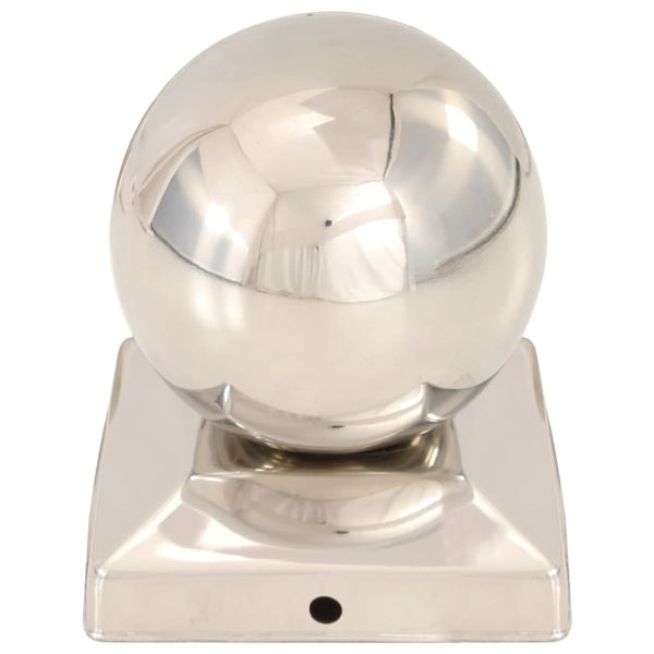 vidaXL Post Caps 6 pcs. Ball Shape Stainless Steel 81 x 81 mm