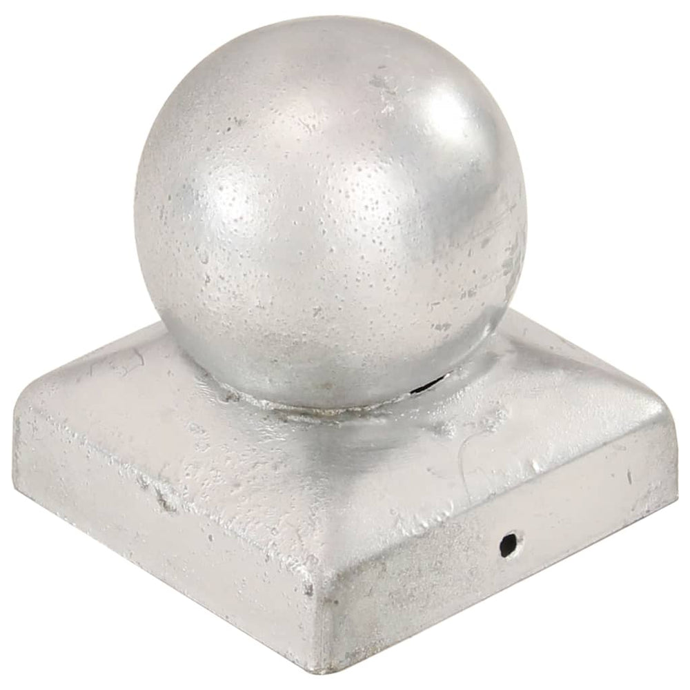 vidaXL Post Caps 6 pcs. Ball Shape Galvanized Metal 71 x 71 mm